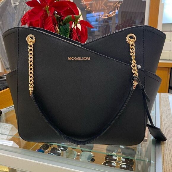 NWT MICHAEL KORS Jet Set Large  Tote Shoulder Bag Saffiano Leather - Picture 1 of 5